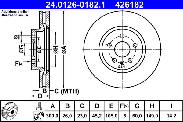 ATE 24.0126-0182.1 - Əyləc Diski furqanavto.az