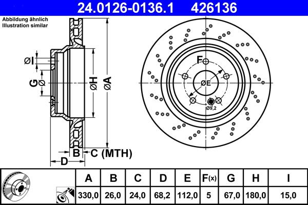 ATE 24.0126-0136.1 - Əyləc Diski furqanavto.az