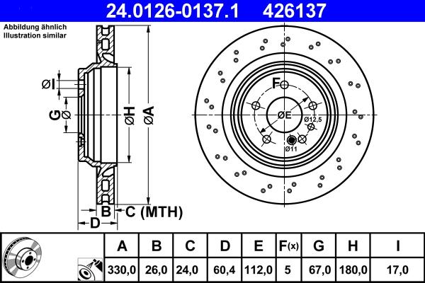 ATE 24.0126-0137.1 - Əyləc Diski furqanavto.az