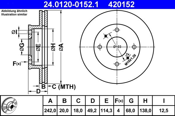 ATE 24.0120-0152.1 - Əyləc Diski furqanavto.az