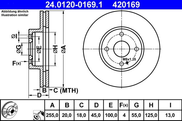 ATE 24.0120-0169.1 - Əyləc Diski furqanavto.az