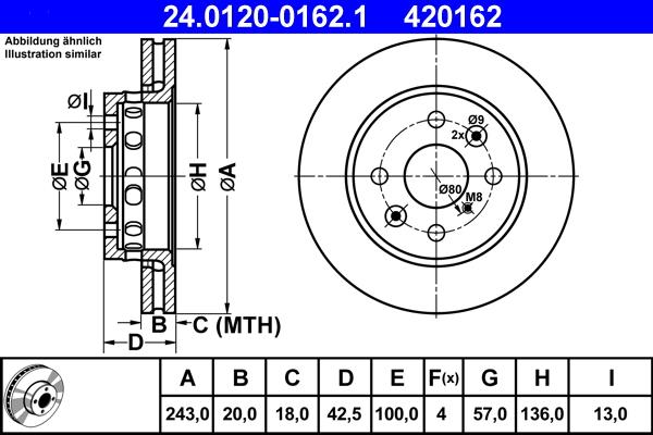 ATE 24.0120-0162.1 - Əyləc Diski furqanavto.az