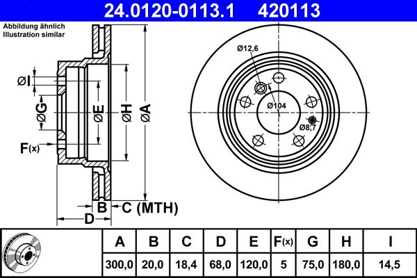 ATE 24.0120-0113.1 - Əyləc Diski furqanavto.az