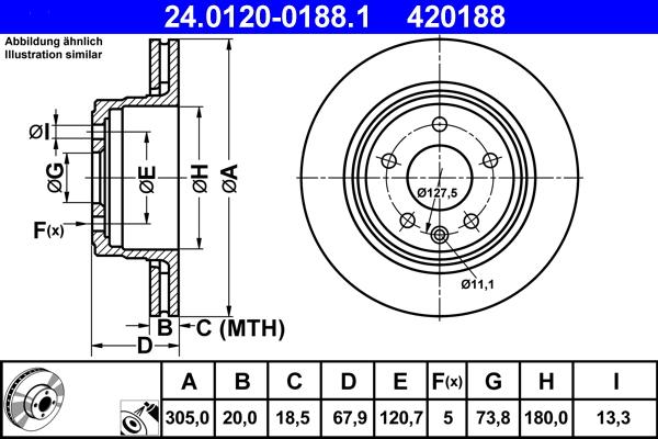 ATE 24.0120-0188.1 - Əyləc Diski furqanavto.az