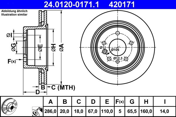 ATE 24.0120-0171.1 - Əyləc Diski furqanavto.az