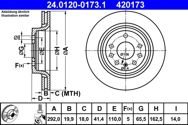 ATE 24.0120-0173.1 - Əyləc Diski furqanavto.az