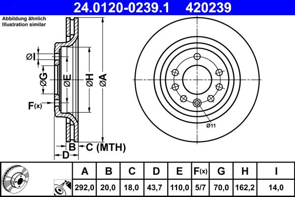 ATE 24.0120-0239.1 - Əyləc Diski furqanavto.az