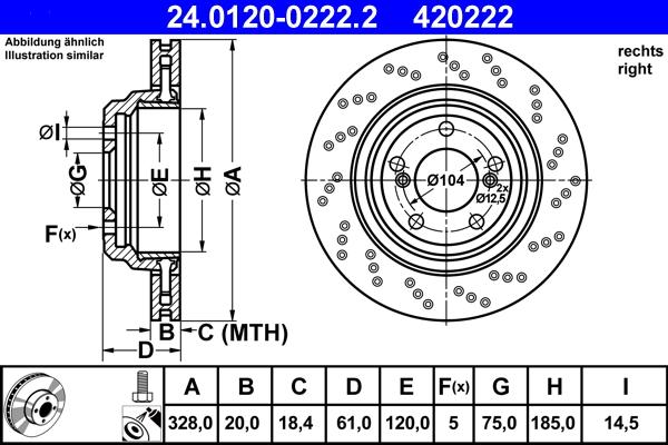 ATE 24.0120-0222.2 - Əyləc Diski furqanavto.az