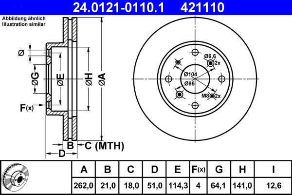 ATE 24.0121-0110.1 - Əyləc Diski furqanavto.az