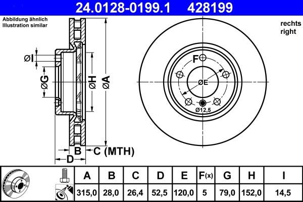 ATE 24.0128-0199.1 - Əyləc Diski furqanavto.az