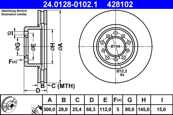 ATE 24.0128-0102.1 - Əyləc Diski furqanavto.az