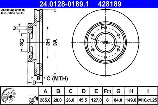 ATE 24.0128-0189.1 - Əyləc Diski furqanavto.az