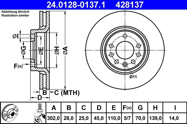 ATE 24.0128-0137.1 - Əyləc Diski furqanavto.az