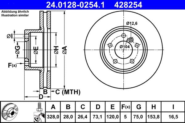 ATE 24.0128-0254.1 - Əyləc Diski furqanavto.az