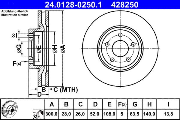 ATE 24.0128-0250.1 - Əyləc Diski furqanavto.az