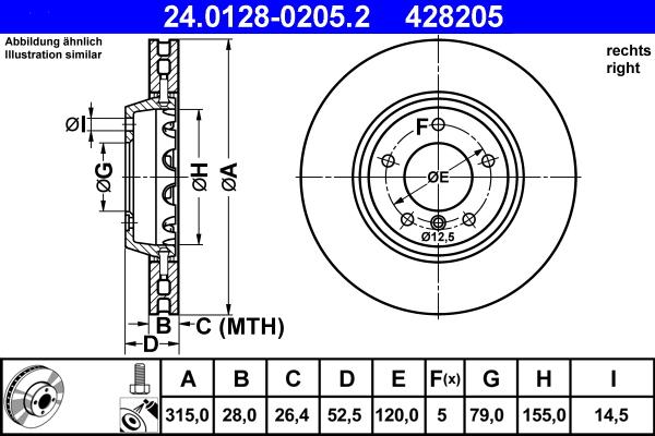 ATE 24.0128-0205.2 - Əyləc Diski furqanavto.az