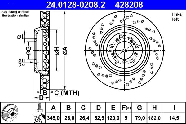 ATE 24.0128-0208.2 - Əyləc Diski furqanavto.az