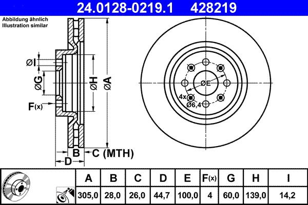 ATE 24.0128-0219.1 - Əyləc Diski furqanavto.az