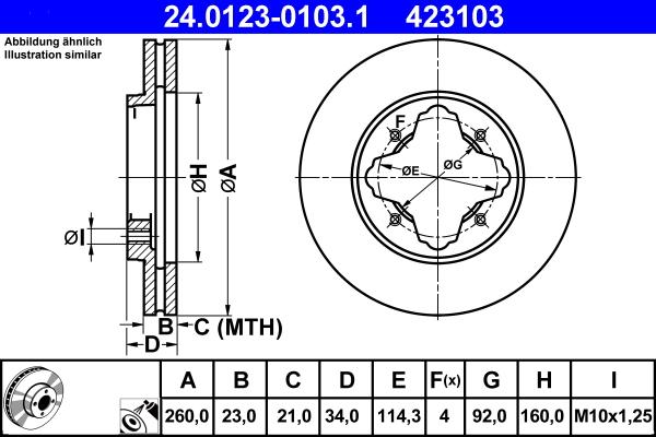 ATE 24.0123-0103.1 - Əyləc Diski furqanavto.az