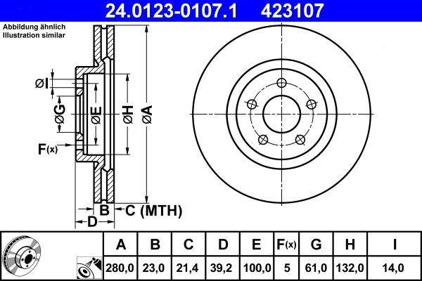 ATE 24.0123-0107.1 - Əyləc Diski furqanavto.az