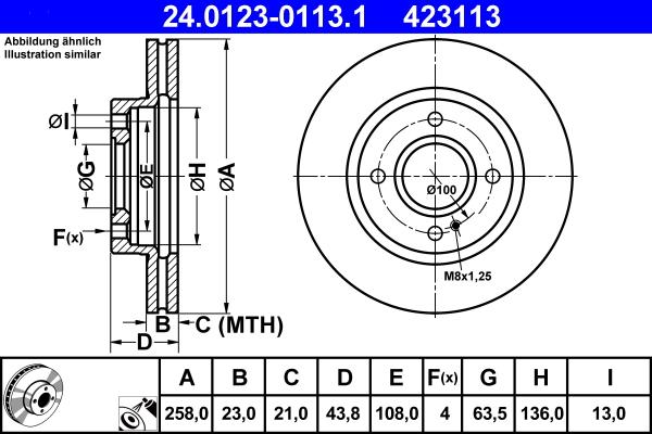 ATE 24.0123-0113.1 - Əyləc Diski furqanavto.az