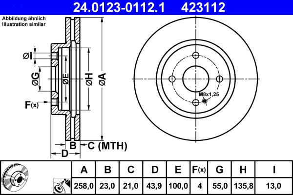 ATE 24.0123-0112.1 - Əyləc Diski furqanavto.az