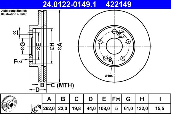 ATE 24.0122-0149.1 - Əyləc Diski furqanavto.az