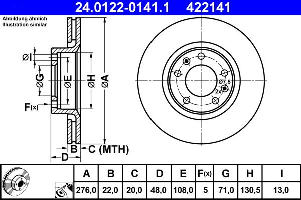 ATE 24.0122-0141.1 - Əyləc Diski furqanavto.az