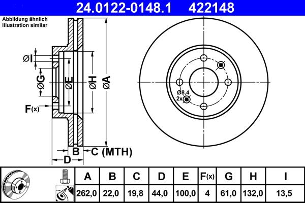 ATE 24.0122-0148.1 - Əyləc Diski furqanavto.az