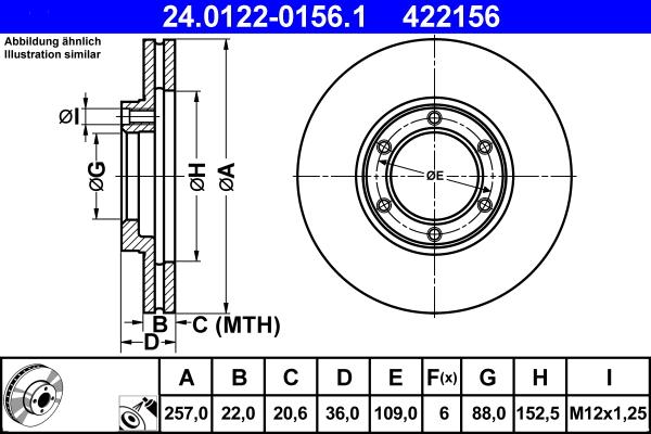 ATE 24.0122-0156.1 - Əyləc Diski furqanavto.az