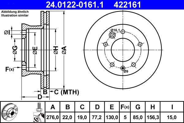 ATE 24.0122-0161.1 - Əyləc Diski furqanavto.az