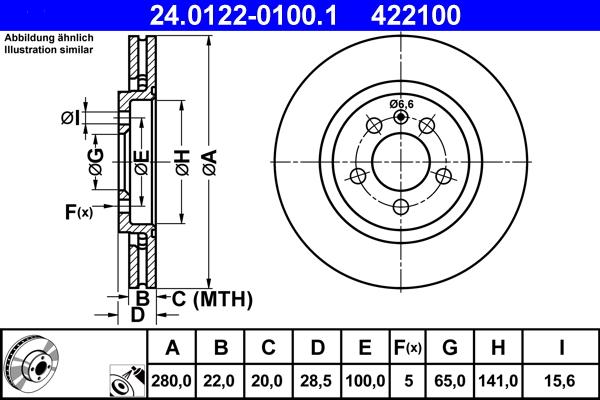 ATE 24.0122-0100.1 - Əyləc Diski furqanavto.az