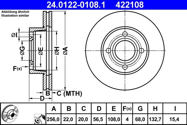 ATE 24.0122-0108.1 - Əyləc Diski furqanavto.az