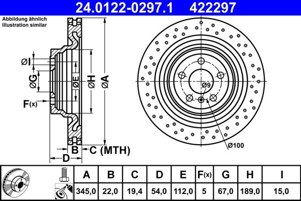 ATE 24.0122-0297.1 - Əyləc Diski furqanavto.az