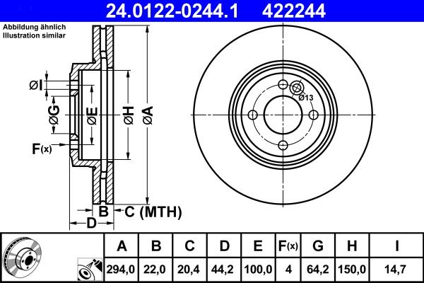 ATE 24.0122-0244.1 - Əyləc Diski furqanavto.az