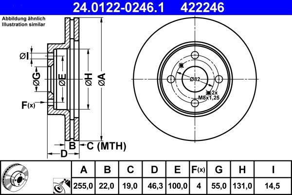 ATE 24.0122-0246.1 - Əyləc Diski furqanavto.az