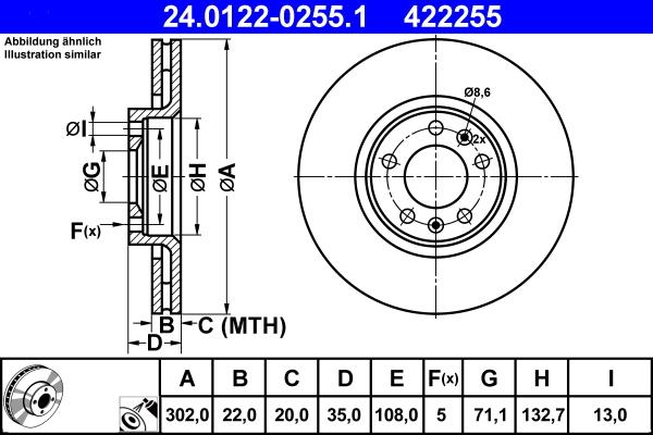 ATE 24.0122-0255.1 - Əyləc Diski furqanavto.az