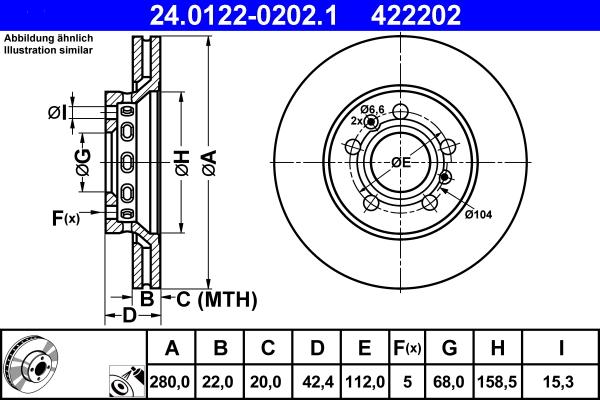 ATE 24.0122-0202.1 - Əyləc Diski furqanavto.az