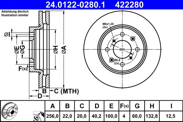 ATE 24.0122-0280.1 - Əyləc Diski furqanavto.az