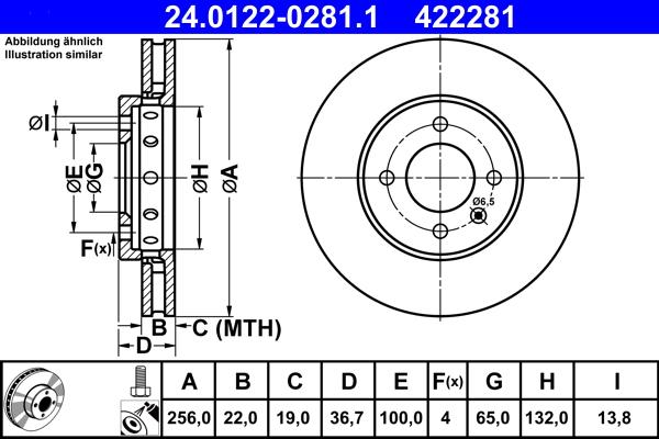 ATE 24.0122-0281.1 - Əyləc Diski furqanavto.az