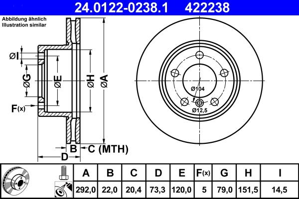 ATE 24.0122-0238.1 - Əyləc Diski furqanavto.az