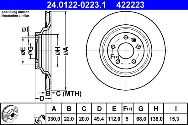 ATE 24.0122-0223.1 - Əyləc Diski furqanavto.az