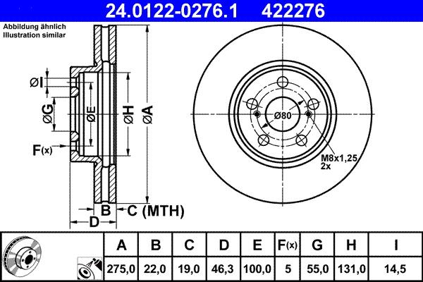 ATE 24.0122-0276.1 - Əyləc Diski furqanavto.az