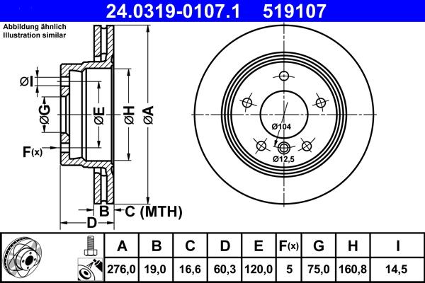 ATE 24.0319-0107.1 - Əyləc Diski furqanavto.az