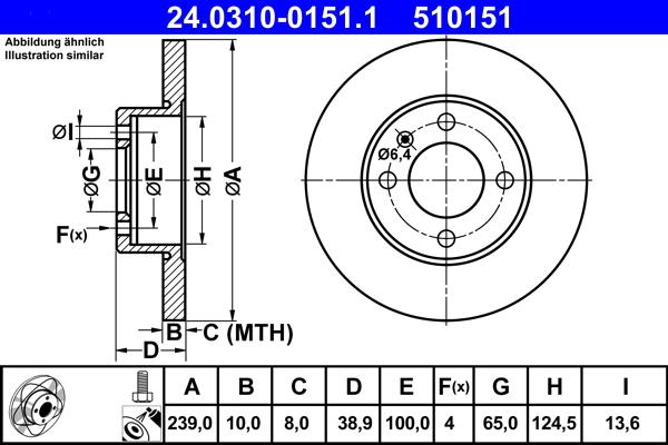 ATE 24.0310-0151.1 - Əyləc Diski furqanavto.az