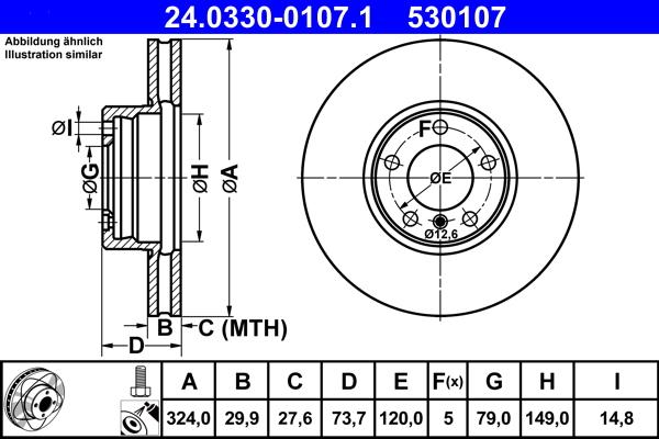 ATE 24.0330-0107.1 - Əyləc Diski furqanavto.az