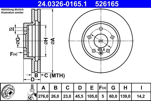 ATE 24.0326-0165.1 - Əyləc Diski furqanavto.az