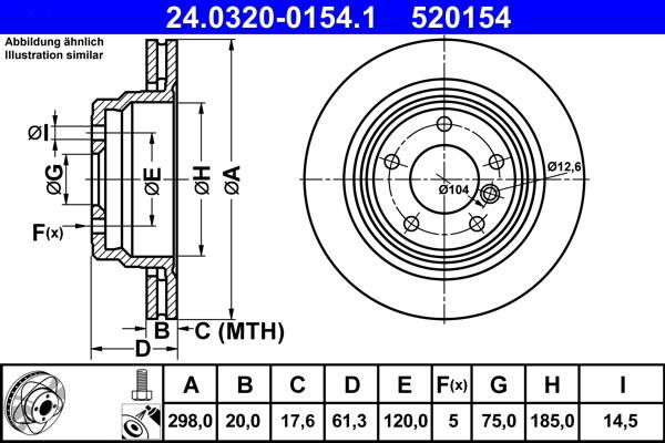 ATE 24.0320-0154.1 - Əyləc Diski furqanavto.az