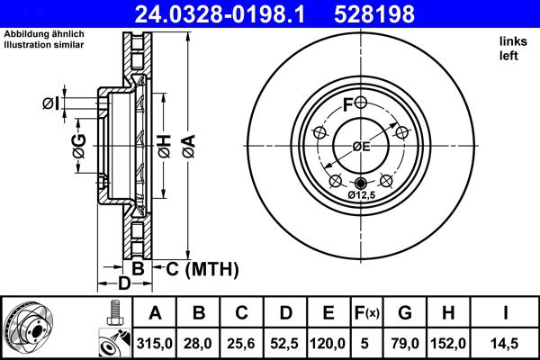 ATE 24.0328-0198.1 - Əyləc Diski furqanavto.az