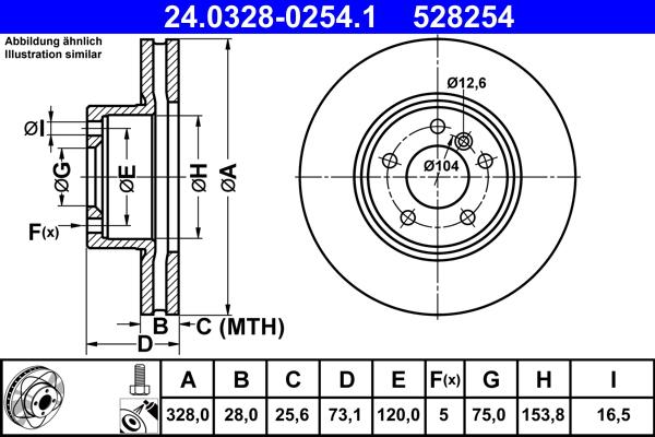 ATE 24.0328-0254.1 - Əyləc Diski furqanavto.az